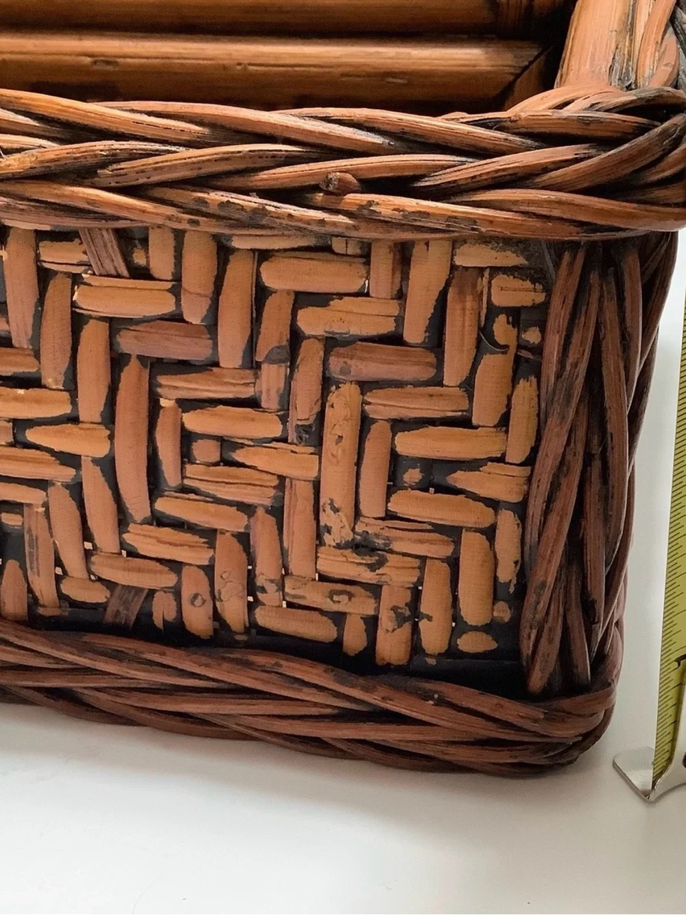 Woven Rattan 4-Compartment Desk Organizer - Brown